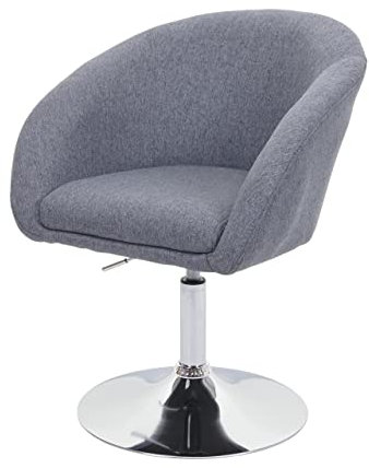 Mendler Esszimmerstuhl HWC-F19, Küchenstuhl Stuhl Drehstuhl Loungesessel, drehbar höhenverstellbar - Stoff/Textil dunkelgrau