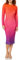 The Drop Robe Midi pour Femme, Gene, à Manches Longues et Dos Ouvert, en Maille, Dégradé Orange, Rose, Violet, Taille L