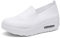 Zapatillas De Deporte Zapatos Respirado Ligero Malla Talla 35-42 Mujeres Deporte Running Zapatillas Sacudir Casual Zapatos Height-Increasing Sneaker Blanco, EU41 EU