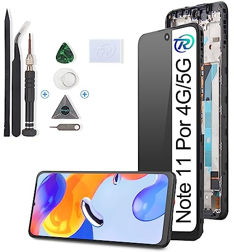 RongZy para Xiaomi Redmi Note 11 Pro/para Redmi Note 11 Pro 5G LCD+Pantalla Táctil Digitalizador Asamblea Reemplazo +Reparación Herramientas(Schwarz,Mit Rahmen)
