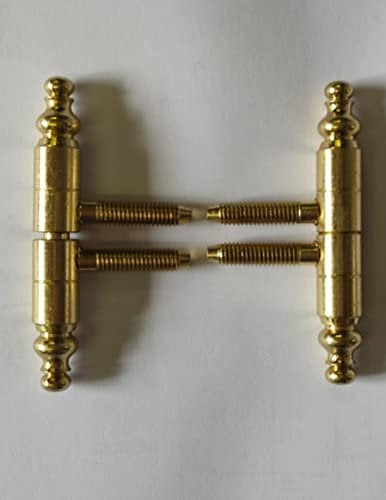 2 PEZZI - CERNIERE TORNITE ANUBA CON TESTINA MODELLO BAROCCO Ø11MM - OTTONATE