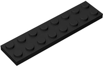 Classic Building Plate 2x8, 200 Piece Black Bulk Plates, Compatible with Lego Parts and Pieces 3034, Compatible with All Major Brick Brands(Colour:Black)