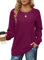 Aokosor Sweatshirts for Women Cable Knit Jumpers Lightweight Ladies Long Sleeve Tops Fuchsia Size 10-12
