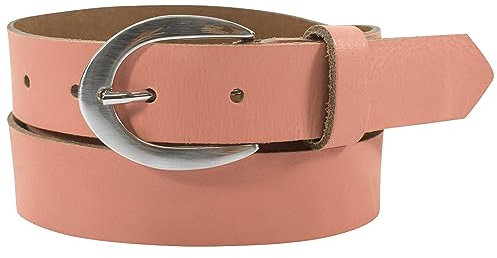 fashionchimp Basic Damengürtel aus 100% echtem Leder, glänzende Gürtel-Schließe, Breite ca. 2,8cm, Made In Germany (Old-Pink-Althea, 95/BW80)
