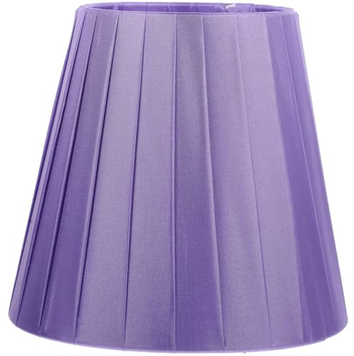 Mikikit Lampenschirm für Tischlampen, Lampenschirm für Wandlampe, Vintage-Pendelleuchte, Stoff, zum Anklipsen, klein, violettes Metall, 2 Stück