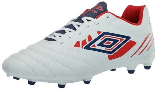 Umbro Tocco 4 Liga FG, Tacos de fútbol Hombre, Blanco Azul Rojo, 42 EU