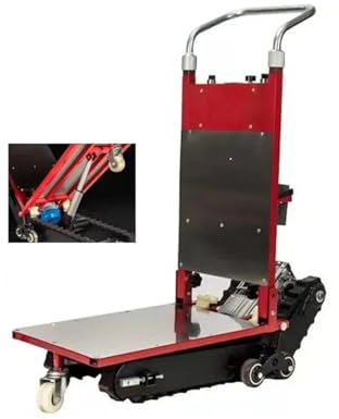 Linmeas-753 Leises elektrisches Treppensteigfahrzeug, Frachthandhabungswagen, Raupen-Auf- und Ab-Treppensteiger, Klappwinkel einstellbar (Color : 400KG 1200W)