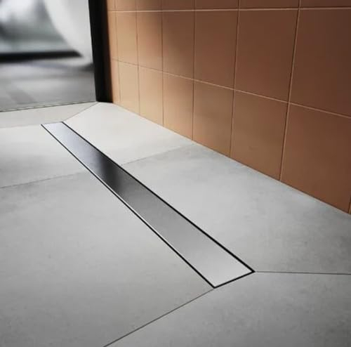 ProfiDrain Edelstahl Duschrinne extra flach mit Ablaufgarnitur (70cm, Höhe 53mm) - waagerechter Duschablauf Komplettset Vollabdeckung - Duschabfluss & Duschablaufrinne mit passender Dichtmanschette