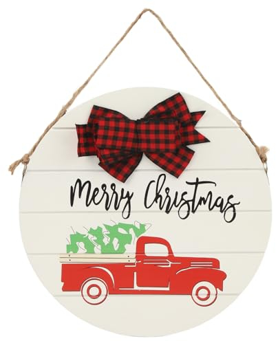 Kuuleyn Frohe Weihnachten-Schild Zum Aufhängen, Weihnachtsdekorationen Für Drinnen Und Draußen, Rustikale Weihnachtsbaum-Türdekoration, Winter-Willkommensschild