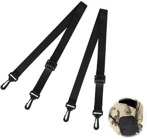 Hugfads Universal Schultergurt, 2 Stück, schmaler Gurt mit 25 mm Breite, Längen-einstellbar zwischen 75 bis 135 cm, Ersatz Schulterriemen für Reisetaschen, Sporttaschen, Elektrogeräte und mehr