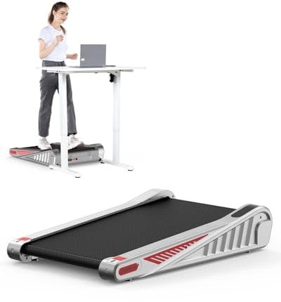 Tapis de Course Électrique Pliant Walking Pad 1-6 km/h, 2.5HP, Inclinaison 5°,Surface 43cm, Moteur Silencieux <45 DB, avec Télécommande,Écran LCD,App,Cadre Renforcé,130KG pour Maison Bureau (Gris)