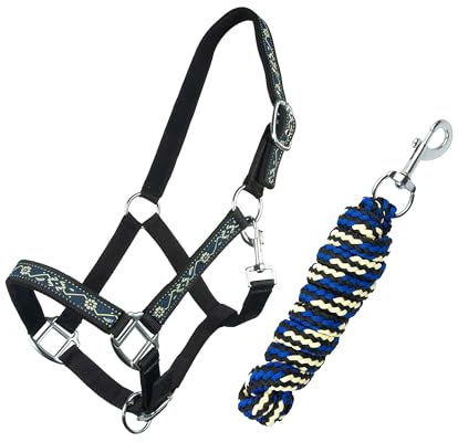 Brama West Halfter Set Pferd Tony - Halfter & Führstrick - mit Karabinerhaken - verstellbar - Gr. Pony