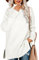 Aokosor Sweaters for Women UK- Turtle Neck Tops for Ladies Ribbed Jumper Split Tunic White Size 18-20