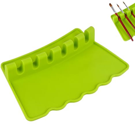 JANKOW Silicone Paint Brush Holder, Paint Brush Holder for Artist, 6 Slots Large Paint Brush, Rest Suitable Watercolor, Oil, Acrylic Painting Brushes Storage(1Pcs)