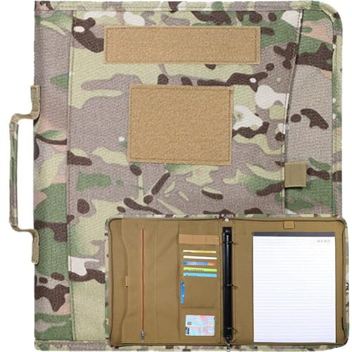 Ymxygz Bloc-Notes Support De Livre Pochette Étanche Militaire Padfolio Classeur À Anneaux avec Organisateur De À Fermeture Éclair pour Classeur A4 Porte-Documents