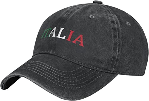 fifbird Unisex Cowboy Baseball Cap Italia Italien Italienisch Verstellbar Trucker Cap Baseball Cap, Schwarz , Einheitsgröße