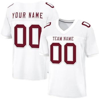 Personalisiertes American Football Trikot Herren Sporthemden Personalisierte Schnelltrocknend mit Namen Nummer Blank Atmungsaktiv Printed Practice Jersey Shirts Hip Hop Party Trikot für Herren Kinder