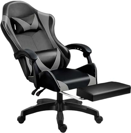 Mi Ko Mi Ka Silla Gaming para Escritorio, Oficina y Juegos Online Giratoria. Silla Cómoda de Altura Ajustable para Gaming ergonómica, de Piel sintética (SILLA-GAMING-813F-NEGRO-GJ)