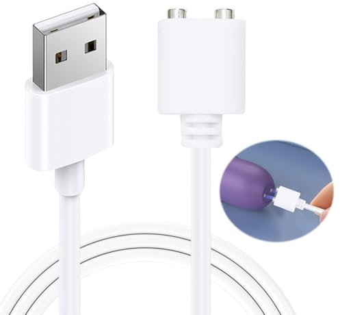 LEIBOCHAO Cable de Carga Magnético USB CC, 7 mm Cable Cargador dos Puntitos, Carga Rápida Resistente al Agua para Juguetes, Viajes de Negocios, Cepillo Dientes Eléctrico,Cable de Carga de Repuesto