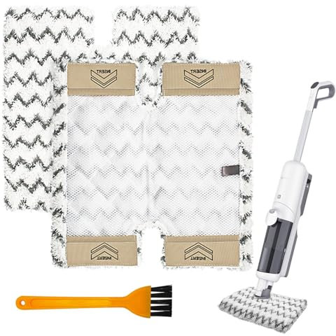 Carreuty 2Pcs Steam Mop Pads Replacement Compatible with Shark S6001UK S6002 S6003UK S6005UK S3973WM Cleaner, Cover Washable Mop Pads, Steam Pocket Mop with Microfiber Pad for Hardwood Floors
