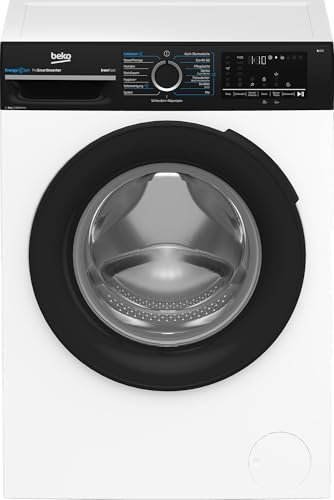 Beko BM3WFU4841W Waschvollautomat, Waschmaschine, 8 kg, EnergySpin, Schleuderwahl 1400 U/min, Dampffunktion, allergikergeeignet, Nachlegefunktion, AquaWave Schontrommel, Weiß