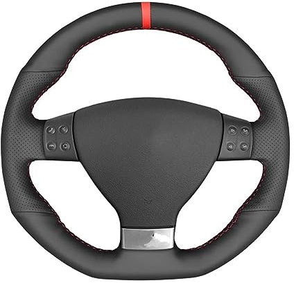 Lenkrad Abdeckung Für VW Für Golf Für GTI 5 V R32 Für Scirocco Für Tiguan Für Passat Für Variant Auto Lenkrad Abdeckung lenkradschutz Auto(Red)