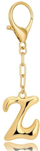 LILIE&WHITE Porte Clé Personnalisé Femme Lettre Z Or, Métal Hypoallergénique Sans Nickel, Finition Durable Anti-Décoloration, Mousqueton Sécurisé, Bijou De Sac Personnalisé, Idée Cadeau Chic