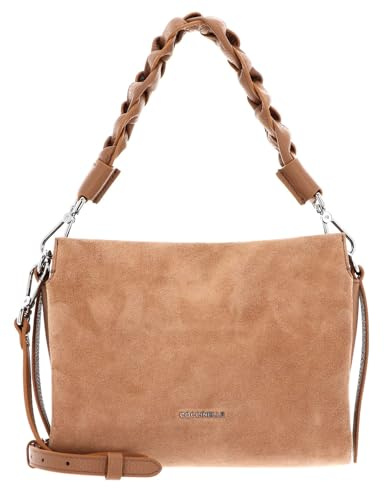 Coccinelle Leder Handtasche Umhängetasche Boheme Handbag Suede Grainy Leather Skin hellbraun