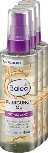 Balea Olio detergente, 300 ml (3x 100 ml) - Deterge delicatamente viso, occhi e labbra - Senza profumo e con olio di argan
