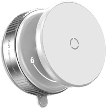 Bigougem Vacuum Magnetic Phone Holder Stand, Car Phone Mount 360° Adjustable High Stability Anti-Shake & Suction Cup Strong Magnetic Adsorption Bracket (White)