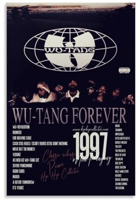 HUEAEHAHE Wu-Tang Clan Forever-Poster, Raumdekoration, Leinwandposter, ästhetisches Poster, Wandkunst, Dekor-Poster, 30 x 45 cm, ungerahmter Stil