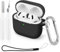 Funda Compatible con AirPods 4 Generacion 2024, Fundas Protectora Silicona Capa Case Estuche Cancelación de Ruido, LED Visible Frontal, Negro