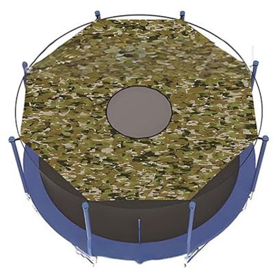 Jubilofex Schutzhülle für Trampolin | Abdeckplane wasserdicht und UV-beständig mit Schattendach – Ersatzabdeckung rund wasserdicht 2,5 m - 5 m Zubehör für Schatten für Garten alle Jahreszeiten