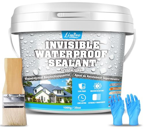 Recubrimiento impermeable transparente - sellador a base de agua impermeable, impermeabilizante para interiores y exteriores, sellado de plástico líquido para techos, paredes