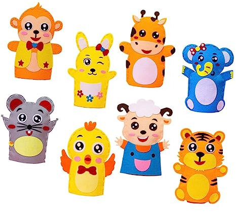 ERINGOGO 8stücke Handpuppen Materialset Für Mädchen Kreative Stoffpuppen Gewebtem Material Fördert Frühe Entwicklung Und Für Bastelprojekte Und