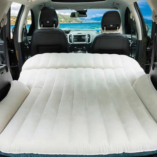 WDMNAO Aufblasbare Auto Matratze für Skoda Superb (2015+), Auto Luftmatratze Faltbares Luftbett, Aufblasbare Auto Bett Kofferraum, Bequeme und Langlebige,A-White