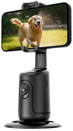 Face Tracking Stativ für Telefon, Auto 360° drehbarer Handy-Ständer, Smart-Kamerastativ für Videoaufnahmen und Fotos
