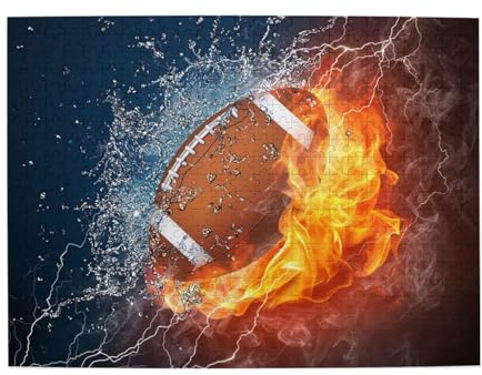Fire Football,500 Pieces Puzzles for Adults–Wooden Jigsaw Puzzle for Adults Elderly