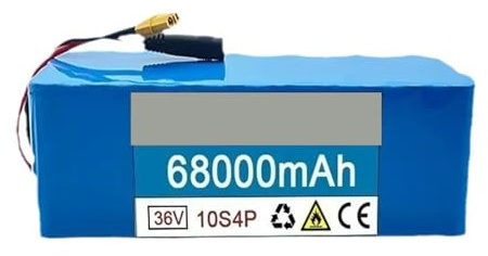36V 10S4P Ebike Akku Ebike Batterie High Power Batterie Mit Ladegerät 68Ah wasserdichte Lithium-Ionen-Akkus Batterien Für 200W-600W Elektro Scooter Motor T