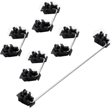 PRETYZOOM 6.25u and 2u Satellite Key Stabilizer Set for Mechanical Keyboard | Abs Black Construction, Stable Performance, Easy Installation for Space Bar and Backspace Key Use