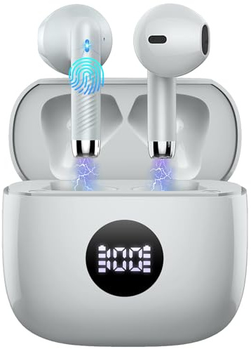 2026 Cuffie Bluetooth Auricolari Bluetooth 5.4, Cuffie Wireless con 4 ENC Cancellazione Rumore Mic, Cuffie in Ear 40 Ore di Riproduzione, Cuffie Senza Filo HiFi Stereo IP7 Impermeabili per iOS/Android