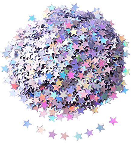Shappy Stern Konfetti Stern Tisch Konfetti Stars Pailletten für Party Hochzeit Lieferungen, 45 Gramm, Silbrig