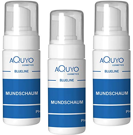 Blueline Mundschaum (3x 100ml), Munddusche für eine gesunde Mundhygiene, antibakterielle Mundspülung, Zahnspangenreiniger