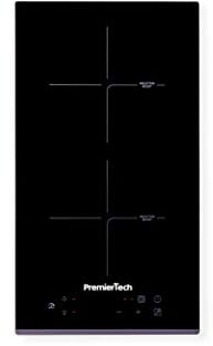 PremierTech Piano Cottura a Induzione, da Incasso, 2 Zone, 30cm, Domino, Impostazioni totalmente Touch Sfioro, Funzione Boost, Blocco Sicurezza Bambini, Vetro Nero, PT-PC2I