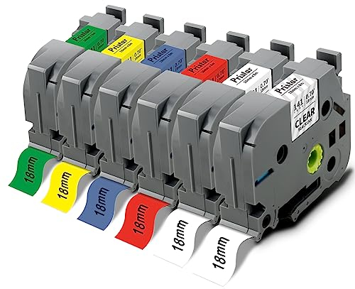 6X Pristar 18mm Compatible pour Brother TZe-141 TZe-241 TZe-441 TZe-541 TZe-641 TZe-741 TZe 18mm Ruban pour Brother PT-D400 PT-P710bt D400VP PT D600VP PT-P750W D450VP P700 PT-1830VP