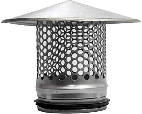 Vent Systems 100 mm / 4 Inch Roof Pipe Cover - Galvanised Steel Cowl Hood with EPDM Seal Gasket - Chimney Cap/Rain Cap Air Extractor with Metal Mesh for Air Exhaust, Flue, Tumble Dryer, Stove Pipe