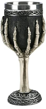 ITODA Stainless Steel Skull Goblet Novelty Gothic Cup 3D Skeleton Goblet Beer Tankard Wine Chalice Party Trick Cup Cocktail Drinking Cups for Party Bar Halloween Christmas Birthday Present