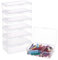 BENECREAT 8 Pack Rectangle Clear Plastic Bead Storage Containers Box Case with lid for Pins, Tiny Bead, Jewerlry Findings and Other Small Items(11.8x7.2x3.5cm)