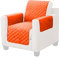 Universal-Sesselbezug mit Schnürsenkeln zur Befestigung von Sessel, Modell Sofabezug, Einzelsitzer, Orange
