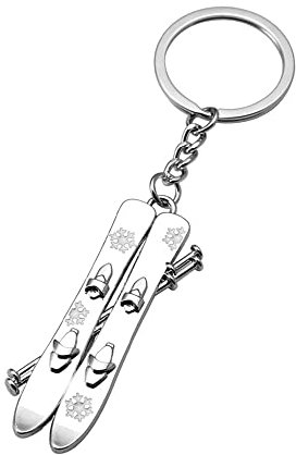 ARFUKA Schlüsselanhänger Edelstahl Doppel Snowboard Anhänger Autoschlüsselanhänger Männer Schlüsselringe Schlüsselbund Keychain für Geburtstag Weihnachten Feiertag Geschenk Gold